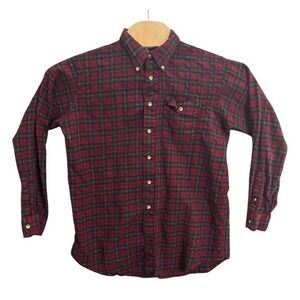 Lands End Viyella Plaid Button Down Shirt Long Sleeve Men's Size L